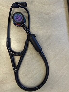 Littman CORE Black Stethoscope with Raspberry Iridescent Chestpiece